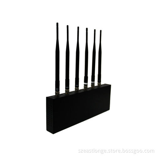 12w 6 Band Wifi 3g Gps Signal Jammer / Blocker Est-808i For Custom , 33dbm
